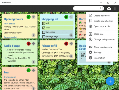 Screenshot of the application SilentNotes - #2