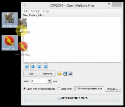 Screenshot of the application Open Multiple Files - #2
