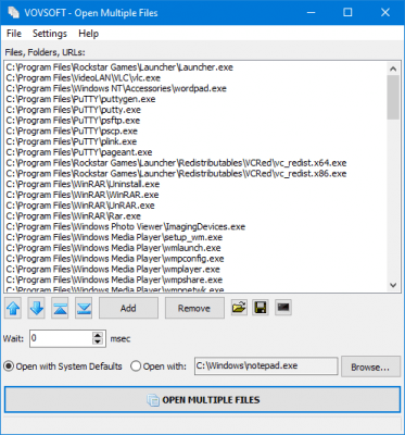Screenshot of the application Open Multiple Files - #4