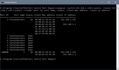 Screenshot of the application SoftPerfect Switch Port Mapper - #2