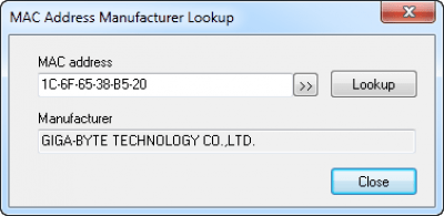 Screenshot of the application LizardSystems Find MAC Address - #7