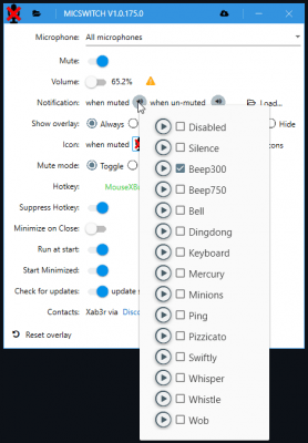 Screenshot of the application MicSwitch - #2