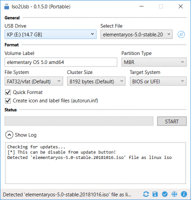 Screenshot of the application Iso2Usb - #2