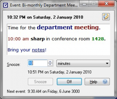 Screenshot of the application Alarm++ - #2