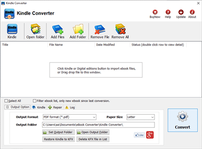 Screenshot of the application Kindle Converter - #2