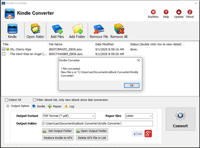 Screenshot of the application Kindle Converter - #3