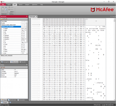 Screenshot of the application FileInsight - #2