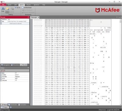 Screenshot of the application FileInsight - #3