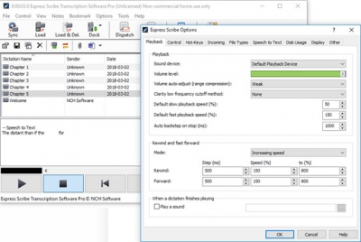 Screenshot of the application Express Scribe - #2