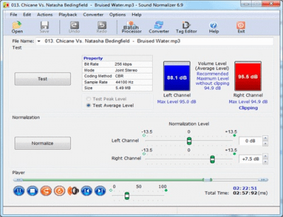 Screenshot of the application Sound Normalizer - #2