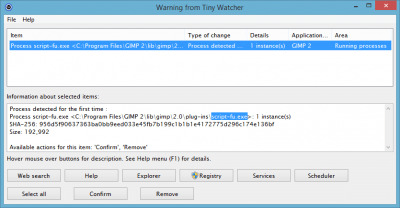 Screenshot of the application Tiny Watcher - #2