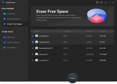 Screenshot of the application AweEraser - #2