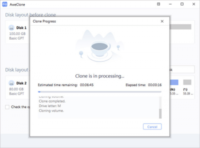Screenshot of the application AweClone - #3