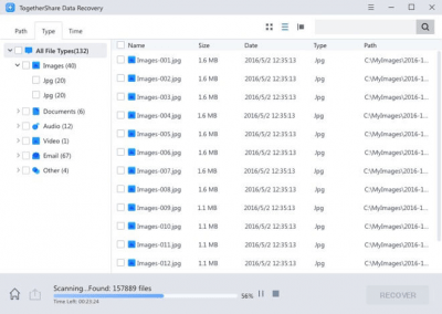 Screenshot of the application TogetherShare Data Recovery - #2