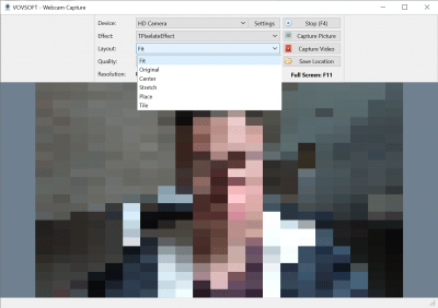 Screenshot of the application Vovsoft Webcam Capture - #3