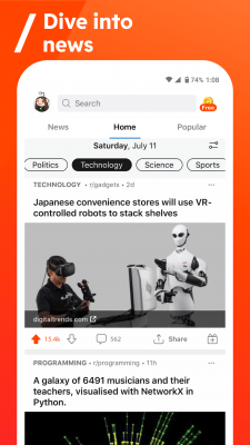 Screenshot of the application Reddit - #3