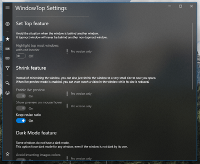 Screenshot of the application WindowTop - #6