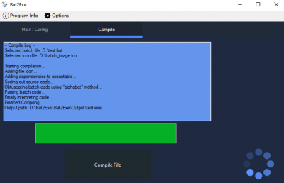 Screenshot of the application Bat2Exe - #2