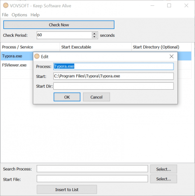 Screenshot of the application Vovsoft Keep Software Alive - #2