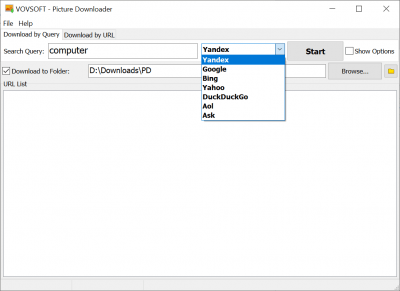 Screenshot of the application Vovsoft Picture Downloader - #2