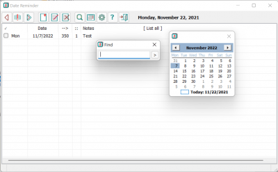 Screenshot of the application Date Reminder - #4