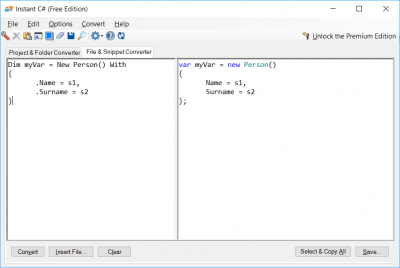 Screenshot of the application Instant C# - #5