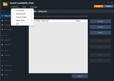 Screenshot of the application EaseUS LockMyFile - #2
