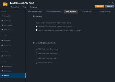 Screenshot of the application EaseUS LockMyFile - #4