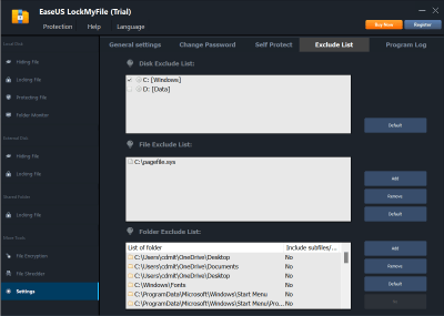 Screenshot of the application EaseUS LockMyFile - #5