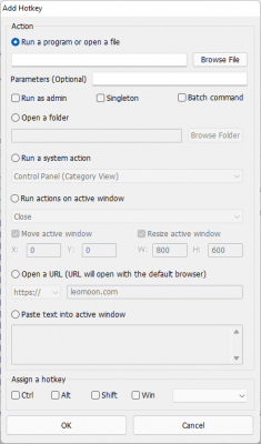 Screenshot of the application LeoMoon HotKeyz - #2