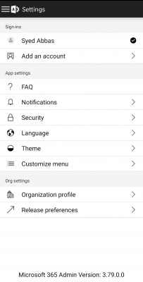 Screenshot of the application Microsoft 365 Admin - #7