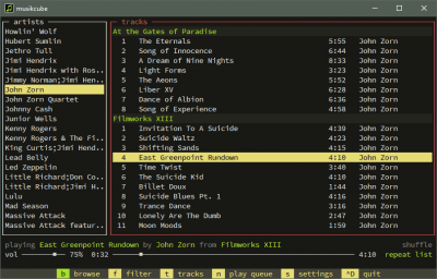 Screenshot of the application musikcube - #6