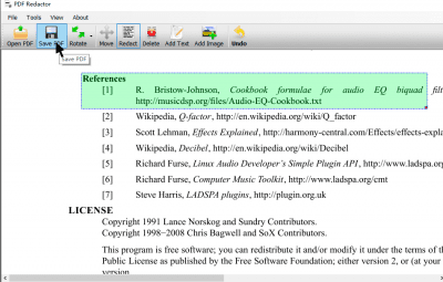 Screenshot of the application PDF Redactor - #4