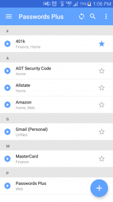 Screenshot of the application Passwords Plus Password Mgr - #2