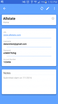 Screenshot of the application Passwords Plus Password Mgr - #3