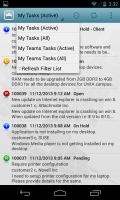 Screenshot of the application Novell Service Desk - #2
