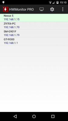Screenshot of the application HWMonitor PRO - #2