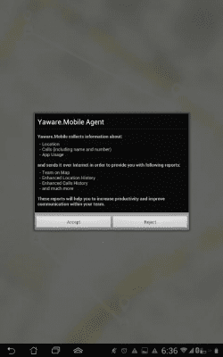 Screenshot of the application Yaware.Mobile - #9