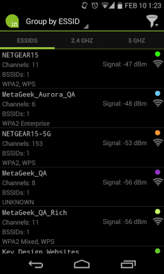 Screenshot of the application inSSIDer - #3