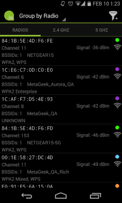Screenshot of the application inSSIDer - #5