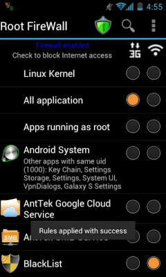 Screenshot of the application Root Firewall Free - #4