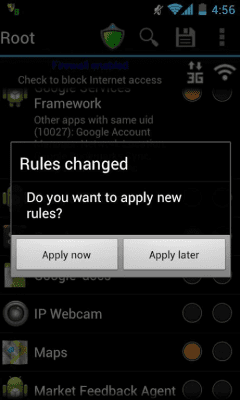 Screenshot of the application Root Firewall Free - #6
