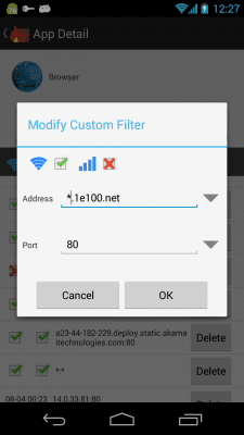 Screenshot of the application NoRoot Firewall - #3