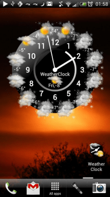 Screenshot of the application Weather Clock - #4