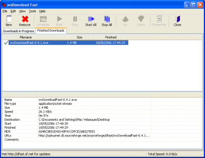 Screenshot of the application wxDownload Fast - #2