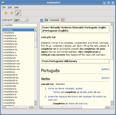 Screenshot of the application GoldenDict - #5