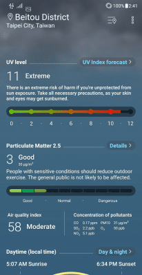 Screenshot of the application ASUS Weather - #2