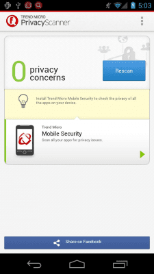 Screenshot of the application Facebook Scanner - #4