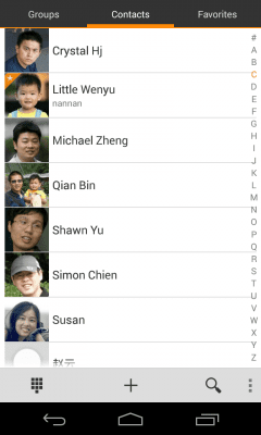 Screenshot of the application exDialer Orange ICS Theme - #2