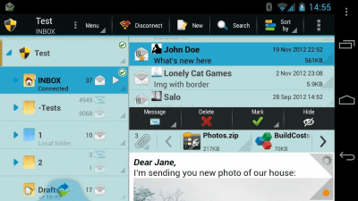 Screenshot of the application ProfiMail Go - #2